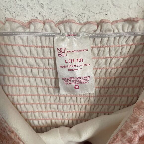 Y2K No Boundaries Pink Gingham Babydoll Dress Floral Milkmaid Cottagecore Size L - Picture 7 of 9